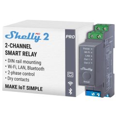 SH-PRO-2 - Shelly Pro 2 - WiFi 2.4 GHz IEEE802.11 b/g/n / Bluetooth - Interruttore intelligente su guida DIN - Supporta 110-240 