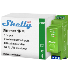 SH-PRO-DIMMER-1PM - Shelly Pro Dimmer 1PM - WiFi 2.4 GHz IEEE802.11 b/g/n / Bluetooth - Dimmer smart su guida DIN - Supporta 110
