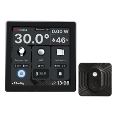 SH-WALL-DISPLAY-B-BLUHT-B - Shelly Wall Display Nero + BLU H&ampT Nero - WiFi 2.4 GHz / Bluetooth - Sensore H&ampT - Resistente 