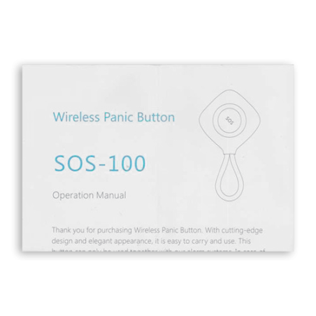 SOS-100 - Pulsante SOS (anti-panico) - Wireless - Leggero e con ciondolo - Attiva il pannello di allarme - Pannello armato o dis