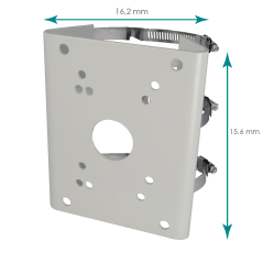 SPP061 - Staffa per pali/lampioni - Compatibile con SD61XX - Diametro 103~127 mm - Adatto per esterni - Colore bianco | 180 (H) 