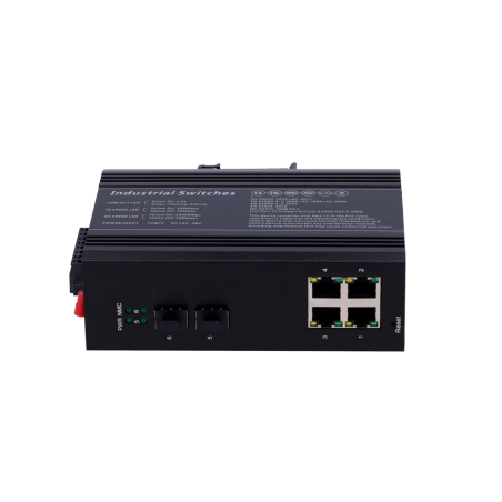 SW0604HIPOE-MGF-120-DIN - Switch PoE White Label - Montaggio su guida DIN - 4 Porte Gigabit + 2 SFP Gigabit - 90W porte 1 o 2 /