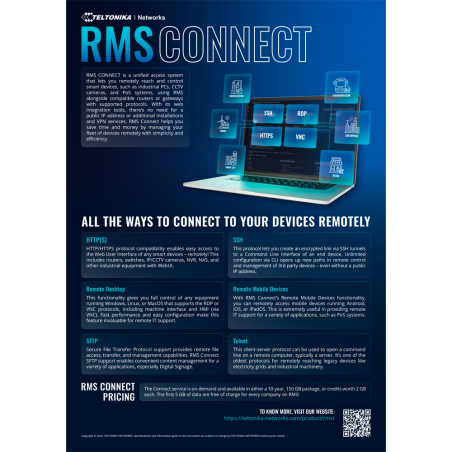 TK-RMS-VPN-150G - Pack da 150 Gb di traffico RMS Connect e RMS VPN - Configurazione e monitoraggio a distanza di Router Teltonik