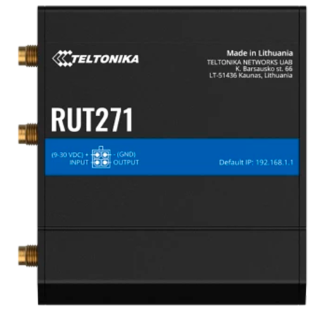 TK-RUT271 - Teltonika Router Redcap 5G Industriale - 2 porte Ethernet RJ45 Fast Ethernet - Redcap 5G fino a 223Mbps - 1x Ingress