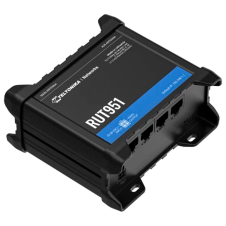 TK-RUT951 - Teltonika Router 4G Industriale - 4 porte Ethernet RJ45 Fast Ethernet - Dual SIM 4G (LTE) Cat 4 fino a 150Mbps - 1x 