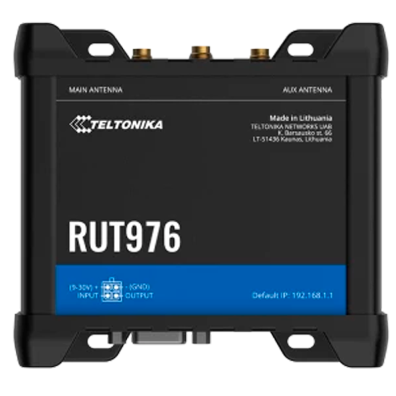 TK-RUT976 - Router Teltonika 5G RedCap Industriale - 4 porte Ethernet RJ45 Fast Ethernet - Dual SIM 5G RedCap fino a 233Mbps - 3