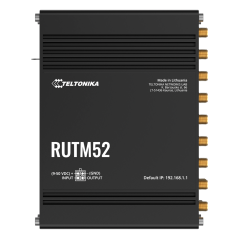 TK-RUTM52 - Teltonika Router Industriale 5G - Doppio modem 5G Sub-6Ghz SA/NSA - 5 porte 10/100/1000Mbps - Fino a 2.1/3.3Gbps in 