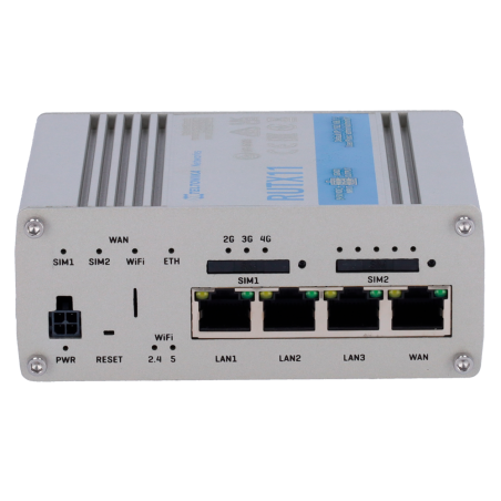 TK-RUTX11 - Teltonika Router 4G Industriale - Dual SIM 4G Cat 6 - Wi-Fi 5 - Bluetooth LE 4.0 - Posizionamento GNSS - 4 porte Eth