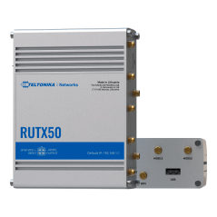 TK-RUTX50 - Teltonika Router 5G Industriale - 5G Sub-6Ghz SA/NSA - Dual SIM Dual Modem - Wi-Fi 5 - Posizionamento GNSS - 5 porte