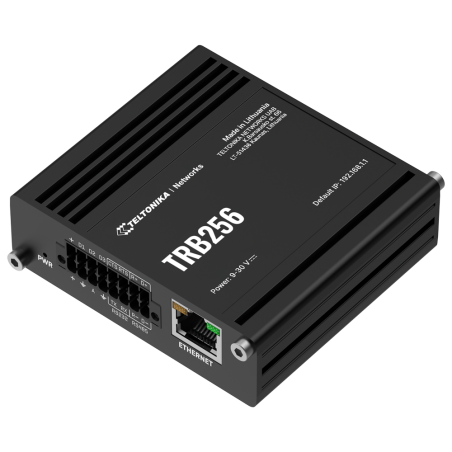 TK-TRB256 - Teltonika Gateway 4G Industrial - LTE Cat M1/Cat MB1, NB2/EGPRS (non simultaneo) - Porta RJ45 10/100Mbps - Porte RS2