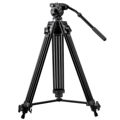TRIPOD-2M - Treppiede professionale - Estendibile fino a 189cm - Adatto per esterni - Colore nero - Compatibile con le Telecamer