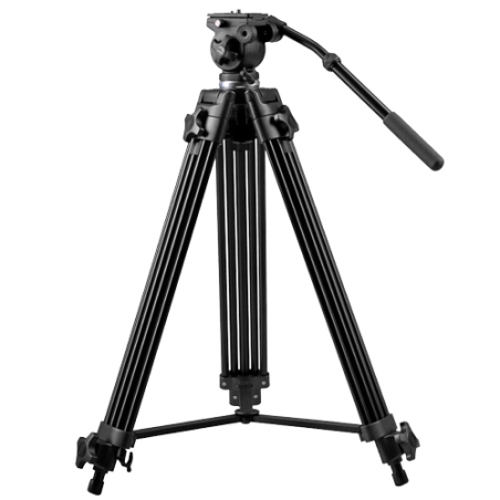 TRIPOD-2M - Treppiede professionale - Estendibile fino a 189cm - Adatto per esterni - Colore nero - Compatibile con le Telecamer