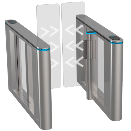 TS-SG808-900-HIGH - Tornello ad accesso bidirezionale - Varco con anta in acrilico pieghevole da 1.5 m - Orari, allarmi e modali