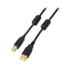 USB1-3-P - Cavo USB 2.0 - Per Stampante - Connettori tipo A/M-B/M - Lunghezza 3 m - Alta qualità - Colore nero