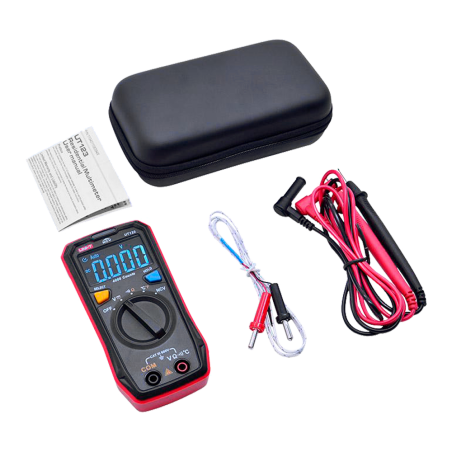 UT123T - Multimetro digitale tascabile - Misurazione della tensione DC e AC fino a 600V - Misura della temperatura - Misurazione