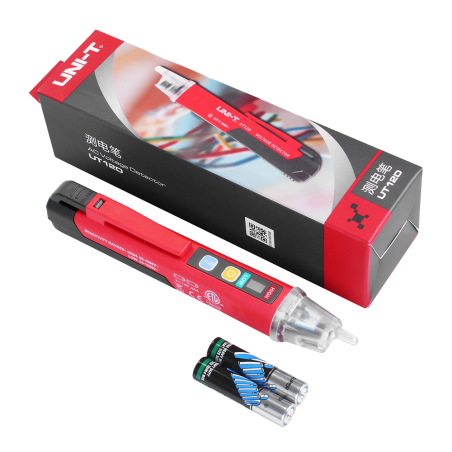 UT12D-EU - Rilevatore di tensione AC senza contatto - Modalità ad alta e bassa tensione fino a 1000 V - Avviso acustico e LED vi