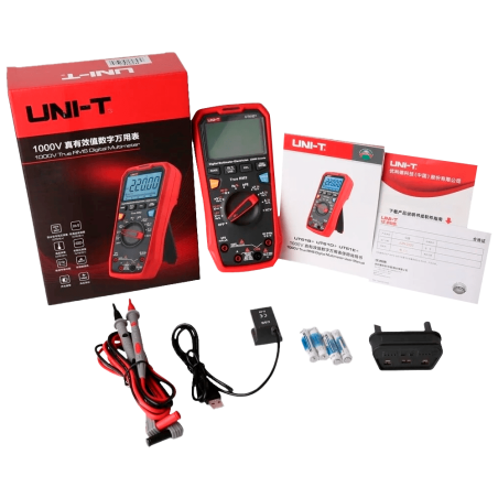 UT161D - Multimetro digitale CAT III - Display a LED fino a 6000 conteggi - Misurazione DC e AC fino a 1000V e 20A - Connessione