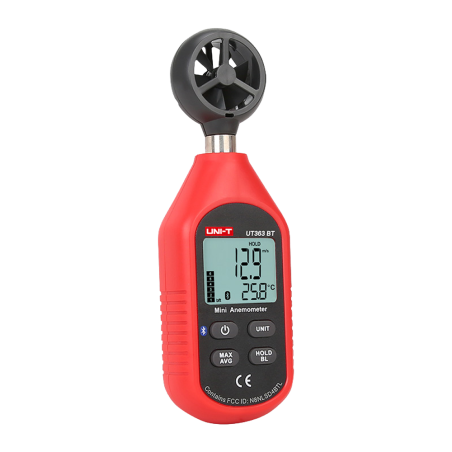 UT363-BT - Anemometro portatile - Sensore di velocità del vento ad alta precisione - Sensore di temperatura - Valori Massimi, Mi