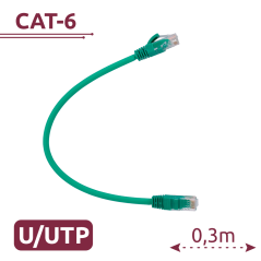 UTP6-H-03GN - Cavo UTP - Ethernet - Connettori RJ45 - Categoria 6 - 0,3 m - Colore verde