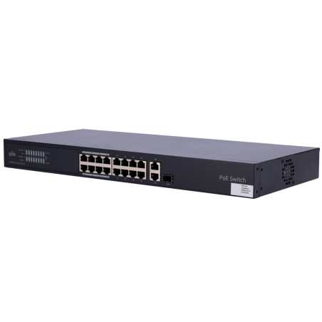 UV-NSW3000-16T1GT1GC-POE-IN - Uniview Switch PoE Cloud Managed Layer 2 - 16 PoE802.3af/at + 1 uplink RJ45 +1 uplink Combo - 16 R