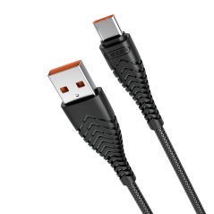 VG-V104 - Veger - Cavo USB2.0 - Da USB-A a USB-C - Guaina in plastica, Nylon intrecciato - Lunghezza 1.2m - Colore nero