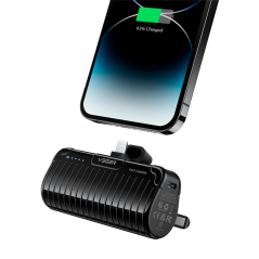 VG-W0558P - VEGER Mini Power bank con LED di ricarica - Capacità 5000mAh - Ingresso USB-C - Uscita connettore Lightning - Carica