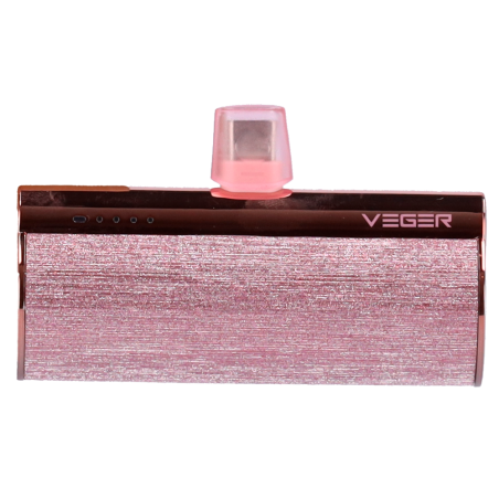 VG-W0573-R - VEGER Mini Power bank con LED di ricarica - Capacità 5000mAh - Ingresso Porta USB-C - Uscita Porta USB-C, Connettor