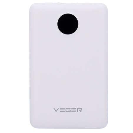 VG-W1170-W - VEGER Power bank con display LCD - Capacità 10000mAh - Ingressi Lightning, USB-C, Cavo USB-C - Uscite USB-A, USB-C