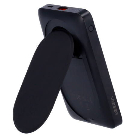 VG-W1175 - VEGER Power bank con supporto - Capacità 10000mAh - Ingressi Lightning e USB-C - Uscite USB-A, USB-C e wireless - Ric