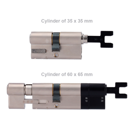 YALE-CYLINDER-ADJ - Cilindro a doppia frizione regolabile - Antibumping, antipicking e antiperforazione - Adatto per YALE-LINUS-