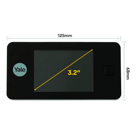 YALE-DOORVIEWER500-SILVER - Spioncino digitale - Telecamera 0.3 Mpx | Angolo di visione 105º - Monitor LCD TFT 3.2" - Porte con
