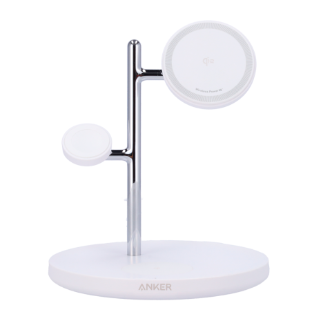 ANK-PADWCHARGER-3-IN-1-W - Caricabatterie wireless Anker 3 in 1 - Tecnologia MagGo - Ricarica veloce: iPhone, Airpods, Apple Wat