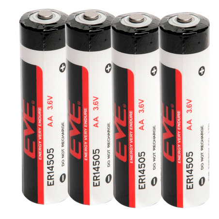 BATT-ER14505-EVE - EVE - Pila AA / ER14505 - Litio. Voltaggio 3.6 V - Prezzo per batteria. Pack da 4 batterie - Capacità nominal