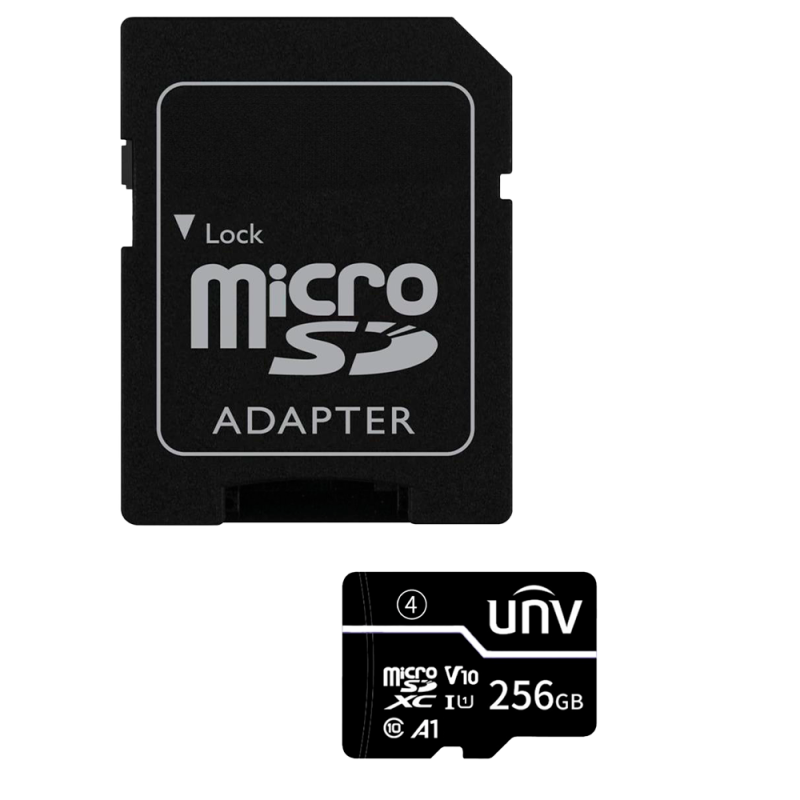 UV-TF-256G-T-C - Scheda di memoria con adattatore Uniview - microSD | Capacità 256 GB - Classe 10 | Velocità di scrittura 35 MB/