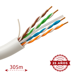 UV-UTP6A-300-BC23AWG-DCA-R-W - Uniview cavo UTP Categoria 6A - Conduttore OFC,100% rame - Diametro 23 AWG-0,55mm - Certificato C