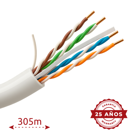 UV-UTP6A-300-BC23AWG-DCA-R-W - Uniview cavo UTP Categoria 6A - Conduttore OFC,100% rame - Diametro 23 AWG-0,55mm - Certificato C