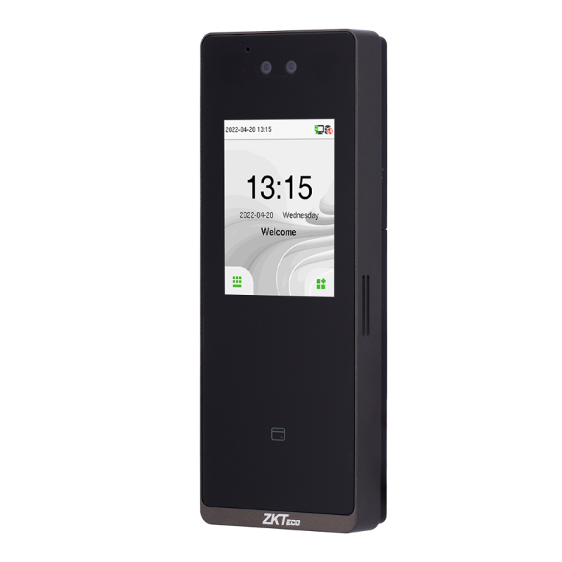 ZK-VL-SENSEFACE-3B-1-W - Controllo accessi e presenza IP65 - Riconoscimento Facciale, scheda EM e PIN - 3.000 volti | 150.000 re