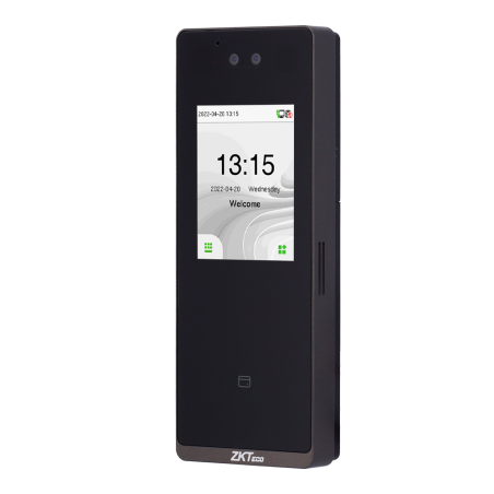 ZK-VL-SENSEFACE-3B-1-W - Controllo accessi e presenza IP65 - Riconoscimento Facciale, scheda EM e PIN - 3.000 volti | 150.000 re