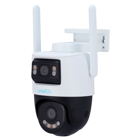 UV-UHO-P2S-M55F34 - Telecamera IP WiFi Uniarch | 5MP - Doppia ottica 2.8 mm panoramica e 4 mm PTZ - IR 30m | Luce bianca 30 m |