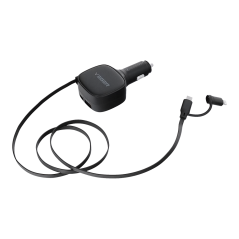 VG-CC89 - VEGER - Mechero coche - Potencia 84W - Carga rápida PD 30W, QC 18W, PPS 33W - Salidas USB-C, USB-A y cables incluidos 