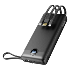 VG-W2059 - Veger Power Bank - Capacidad 20000mAh - Entradas USB-C y Cable USB-A - Salidas USB-A y cables incluidos - Cables incl