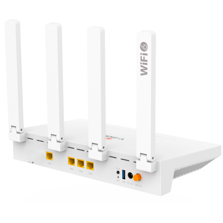 VSOL-V2804AX30-A - V-SOL Router ONT Wi-Fi 6 AX3000 - 1X PON 4x LAN RJ45 10/100/1000Mbps 1x USB3.0 - 802.11ac 2x2 dual band 2.4 e