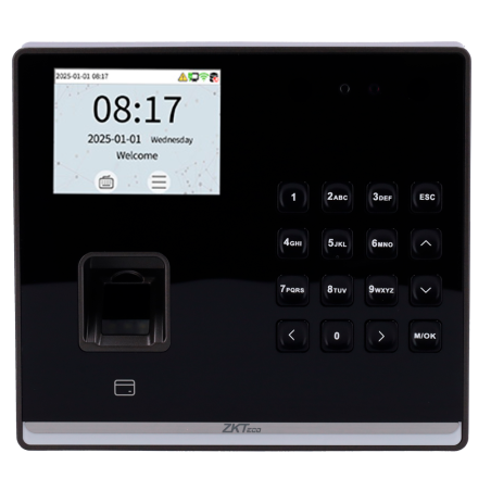 ZK-TA-GTC2F-H-1-W - Controllo presenza e accesso semplice - Riconoscimento Facciale, impronta digitale, scheda EM e PIN - 1.000 