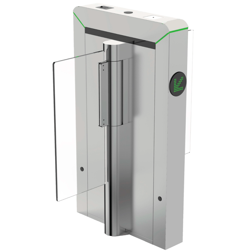 ZK-TS-MARS-S120-SS-600 - Varco ad accesso bidirezionale - Portello compatto con barriera in acrilico pieghevole - Orari, allarmi
