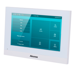 AK-C313W-LP-2-WHITE - Monitor Linux per videocitofono - Schermo TFT di 7" - Audio bidirezionale Crystal Clear - 2 fili LP, WiFi,