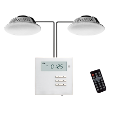 DSPPA-M2U - 2 x Diffusori da soffitto 2x10W - Amplificatore da parete - Riproduzione via BT, FM, SD, USB, AUX - Telecomando