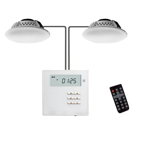 DSPPA-M2U - 2 x Diffusori da soffitto 2x10W - Amplificatore da parete - Riproduzione via BT, FM, SD, USB, AUX - Telecomando