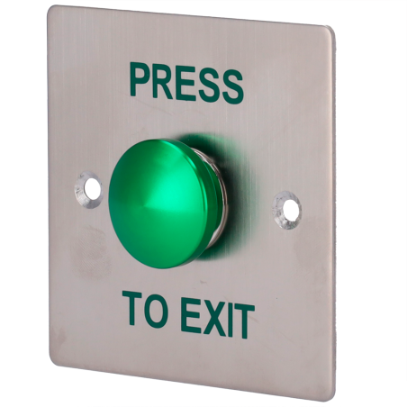 EXITBUTTON305 - Pulsante di liberazione porta - Tipo semisfera - Testato 500.000 usi - NO/COM | Da incasso o a parete - Misure 8