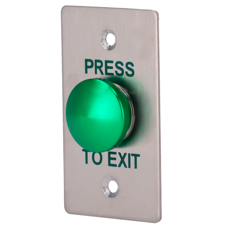 EXITBUTTON305-SLIM - Pulsante di liberazione porta - Tipo semisfera - Testato 500.000 usi - NO/COM | Da incasso o a parete - Mis