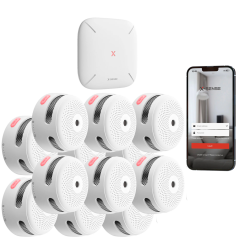FS121 - Kit di rilevamento antincendio standalone X-Sense - Include 12 rilevatori di fumo XS01-M e Hub SBS50 - Connessione all'H